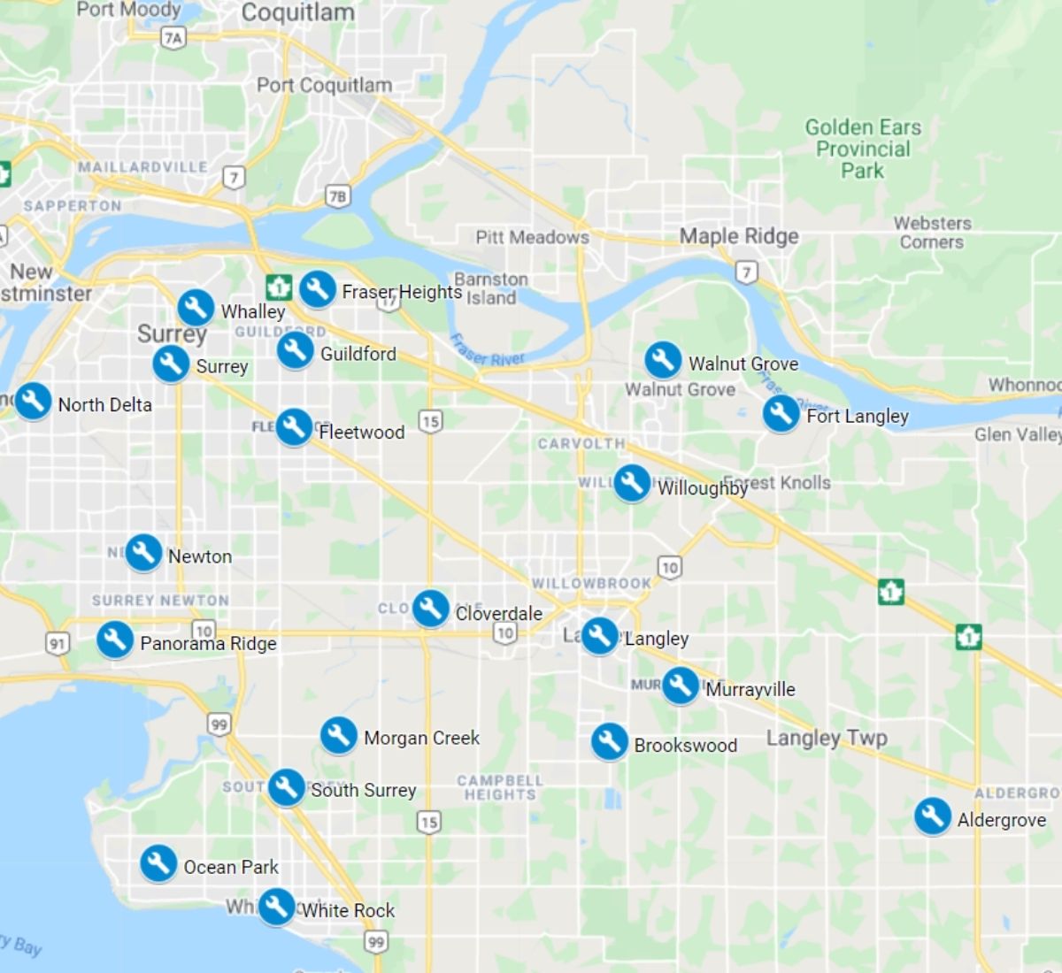 map with pins