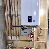 A high-efficiency boiler installation.